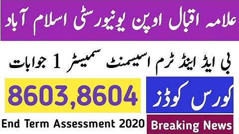 End Term Assessment B.Ed Semester 1 Course Code 8603 , 8604 Answers || B.Ed sem. 1 answer 8603,8604