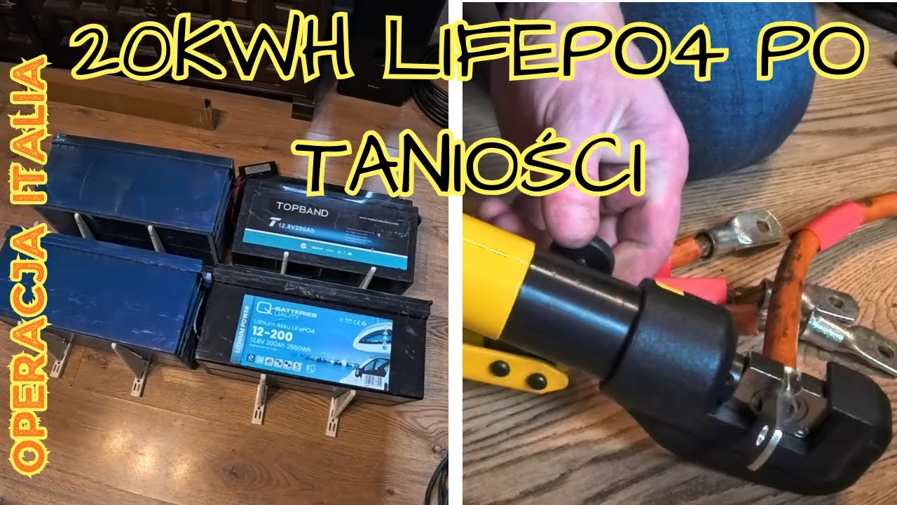 PRZYMIARKA DO 20kWh LIFEPO4 .Zakuwam kable i testuję balanser przed transportem do Włoch.
