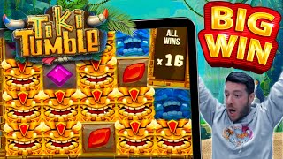 ITS A WILDLINE!! Tiki Tumble Going Off! Online Slot Big Win! screenshot 4