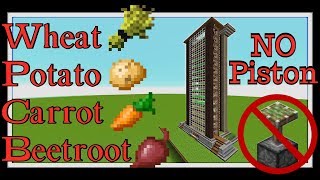 Minecraft Tutorial : Wheat, Potato, Carrot, Beets Farm NO Pistons Survival Friendly