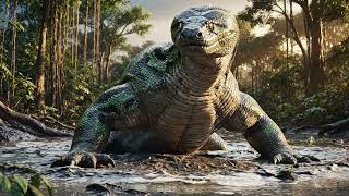 A giant anaconda with four muscular legs, #MutantAnimals#ImpossibleCreatures#RealisticAnimals