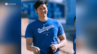 It's almost Sho-time! Shohei Ohtani seen practicing in his Dodger gear