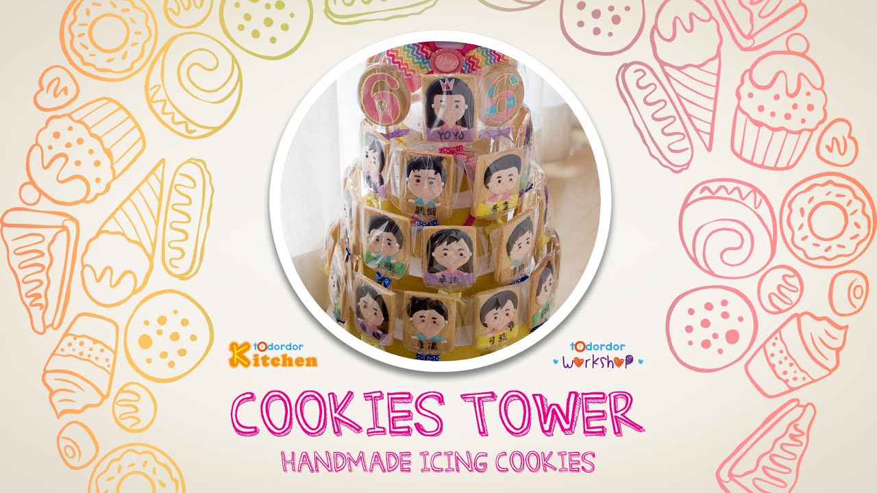 🍪 [DIY] Icing cookies tower | Icing cookies | 糖霜曲奇 | Todordor Kitchen