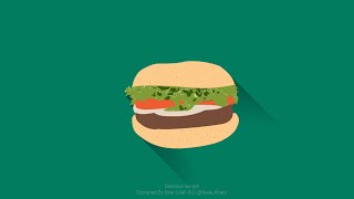 Delicious Burger - Flat Design | SpeedArt