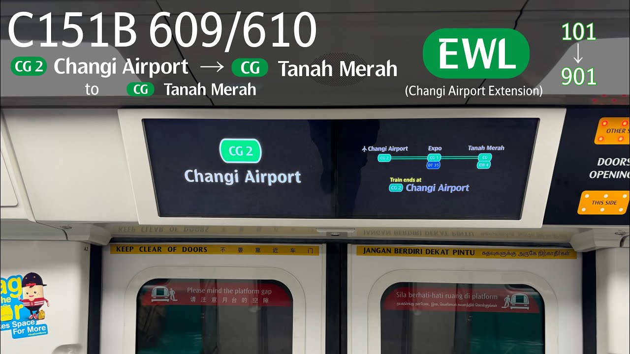 [SMRT] [CGL Debut] Kawasaki CSR Qingdao Sifang C151B [609/610] - Changi Airport » Tanah Merah (CGL)