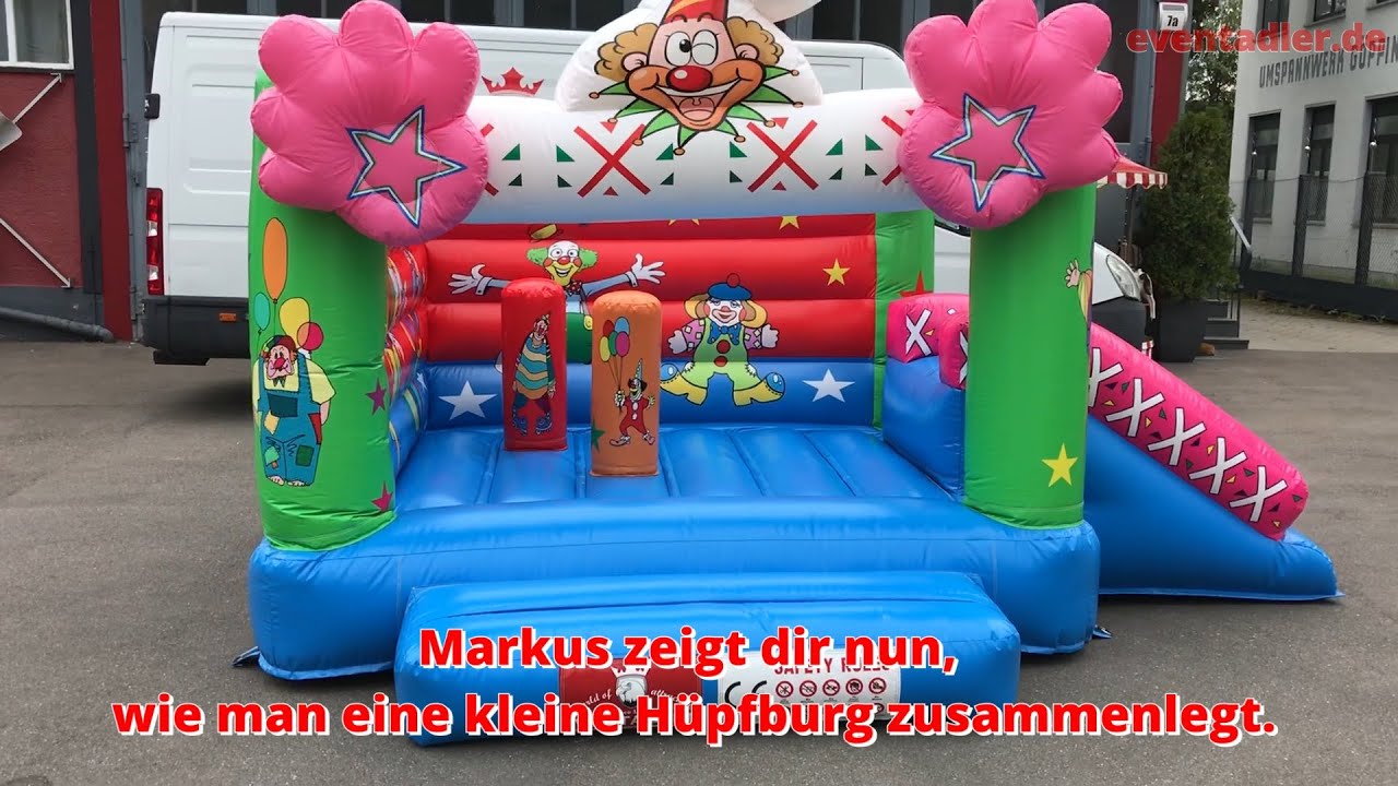 TUTORIAL: Anleitung zum Abbau von kleinen Hüpfburgen, Aufbau Springburg, Luftburg, Hüpfburg