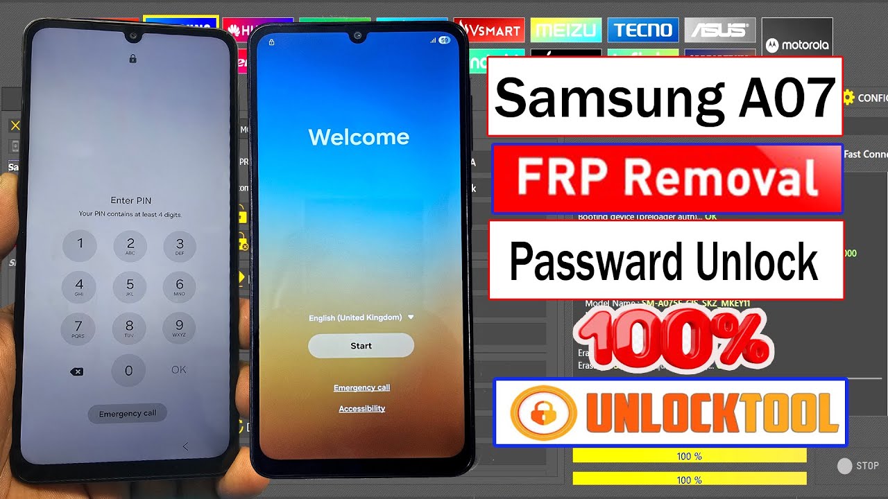 Samsung Galaxy A07 (SM-A075F/M) FRP And Passward Unlock Tool  letest all Security 100% Working✅
