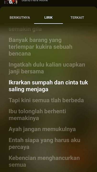 lirik lagu 'Stand Here Alone' Indah Tak Sempurna_#trending #like #viral #subscribe #fyp #music #fy