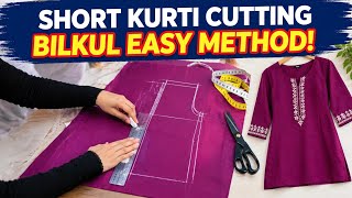 Part 2: Short Kurti Drafting & Cutting#ShortKurti #KurtiCutting #SewingTutorial #DraftingAndCutting
