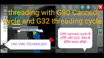 CNC G90 CANNED CYCLE WITH G32 THREADING CYCLE
