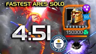El Solo Rapido Del Mundo Vs Ares 451 Fastest Solo Marvel Contest Of Champions
