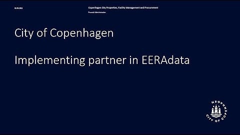 User journeys and insights from EERAdata implementers - The City of Copenhagen