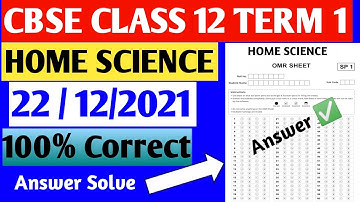 Home Science answer key 2021 | home science Cbse  answer key 2021 | Term 1 answer key class 12 #cbse