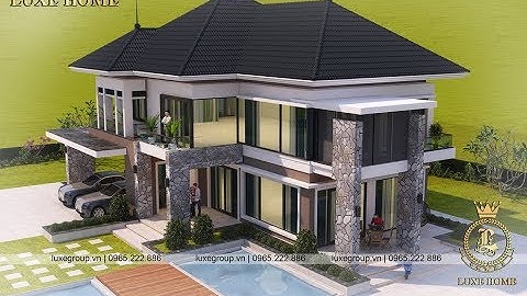 Biệt Thự Hiện Đại 2 tầng mái thái có bể bơi