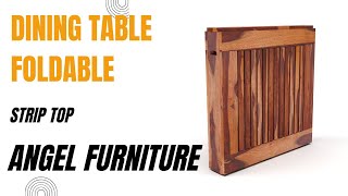 Famous Angel Furniture Foldable dining table sheesham wood Strip top Profile
