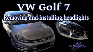 VW Golf 7 remove and install headlights  Tutorial