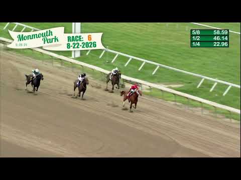 video thumbnail for MONMOUTH PARK 08-22-2026 RACE 6
