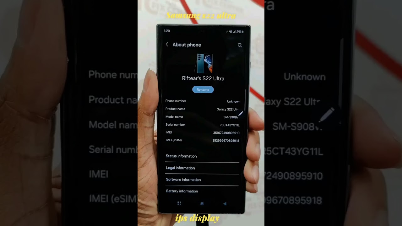Samsung S22 Ultra ips display 