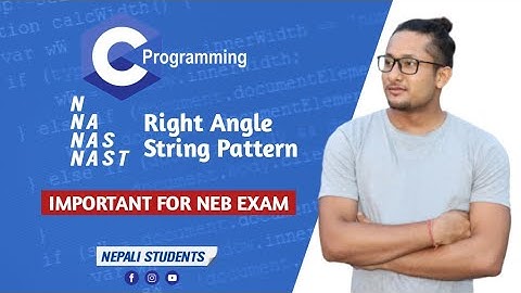 C Programming String Pattern in Nepali- Part 1 By Deepak Sir || Imp for NEB Exam || Nepali Students