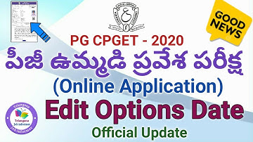 TS PG CPGET Online Applications Edit Date Related 2020 || PG CPGET Application from Edit 2020