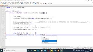 Criar tabuada simples java