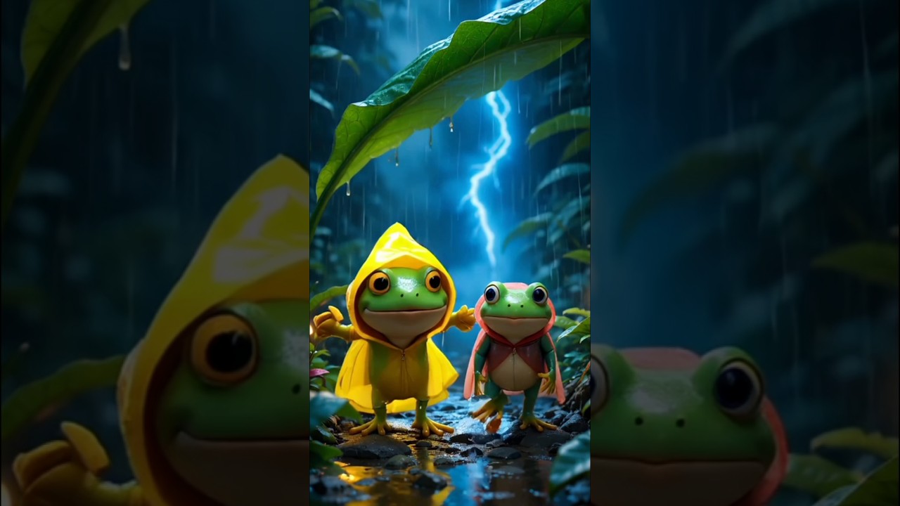 "Tip Tip Barsa Pani 🐸 | Dancing Frogs in Rain | Monsoon Cartoon Dance Shorts | 3D Animation" 