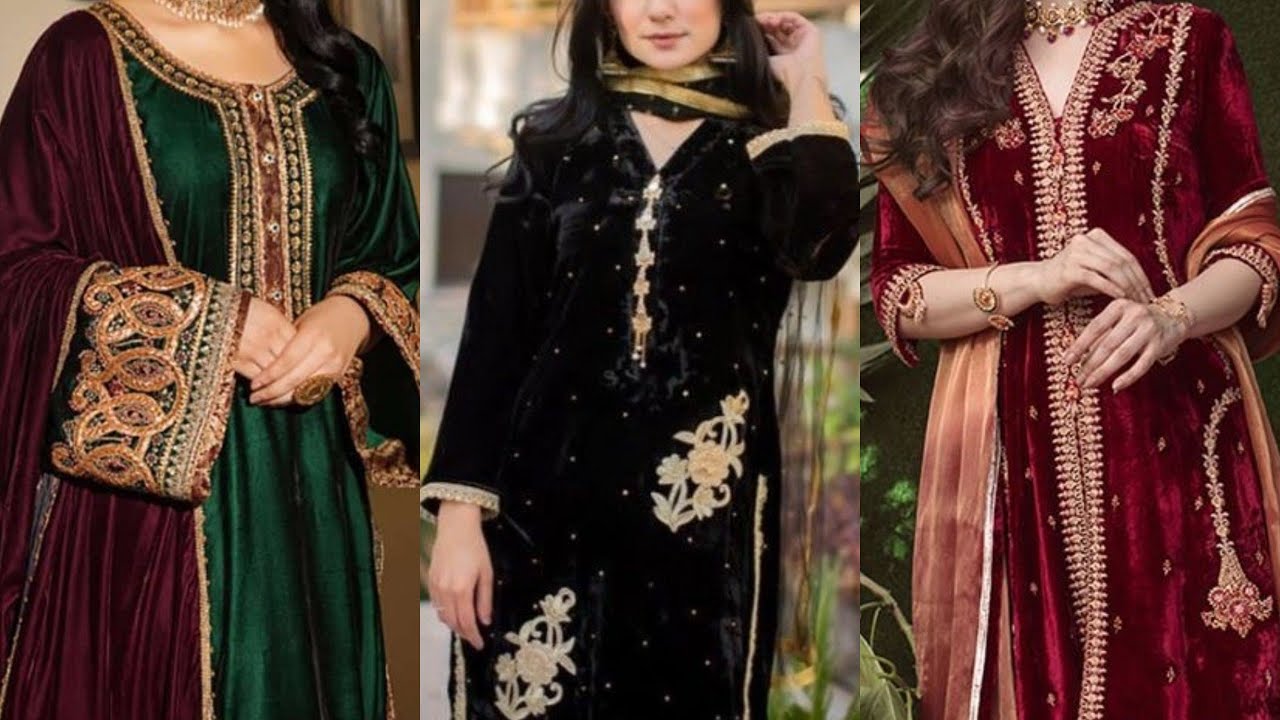 Latest Velvet Dress Designs 2021-22 | Velvet Fabric Kurti | Velvet Fabric  Suit Designs | Velvet dress designs, Designer party wear dresses, Indian  fashion dresses