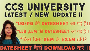 UG/ PG / LLB / LLM Datesheet Out || CCSU Latest Update || @TEACHINGLEARNING279