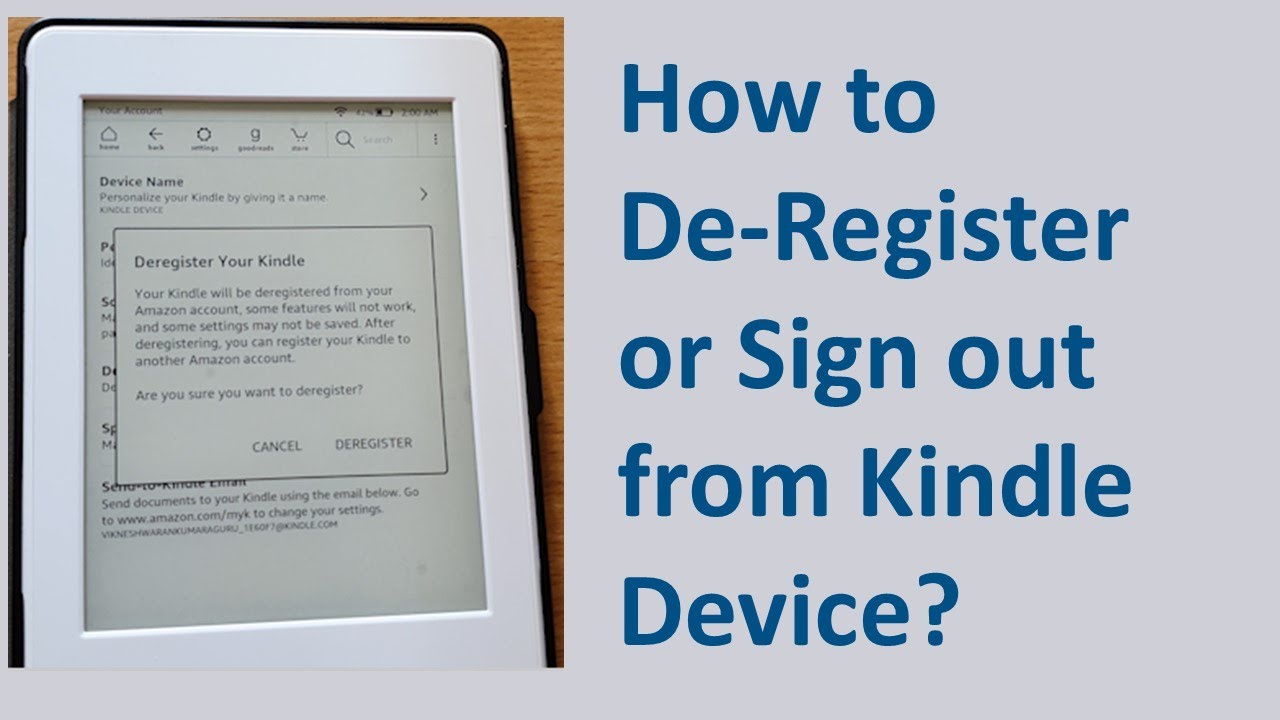 How To De Register / Sign Out From Kindle Device?