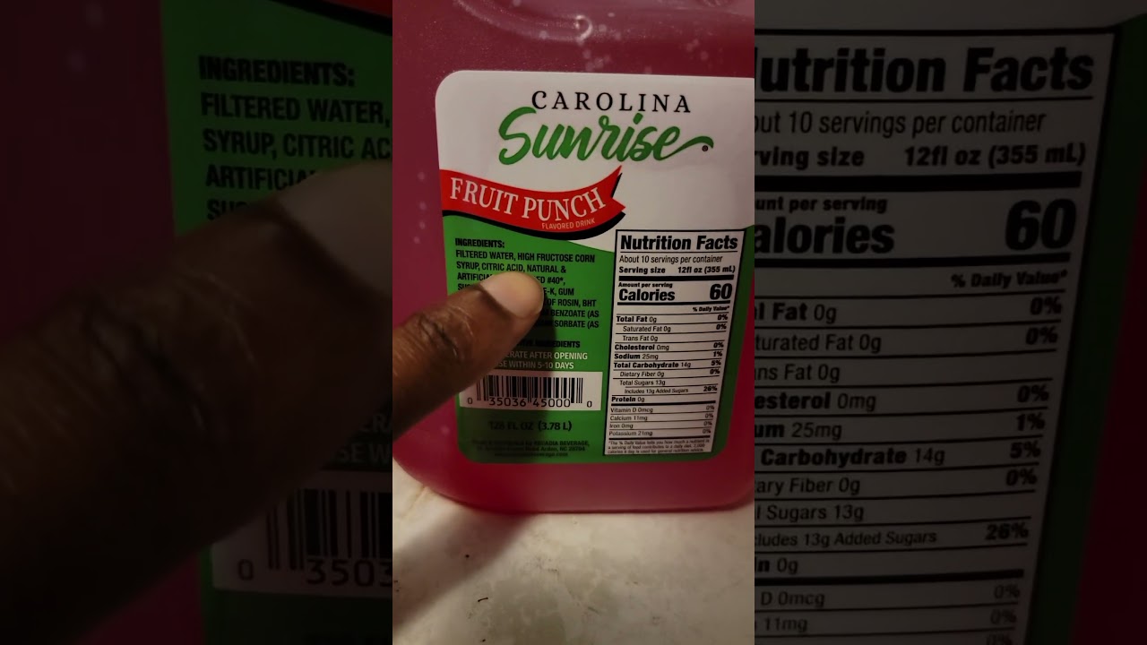 Harmful Ingredient In Carolina Sunrise Fruit Punch High Fructose Corn Syrup