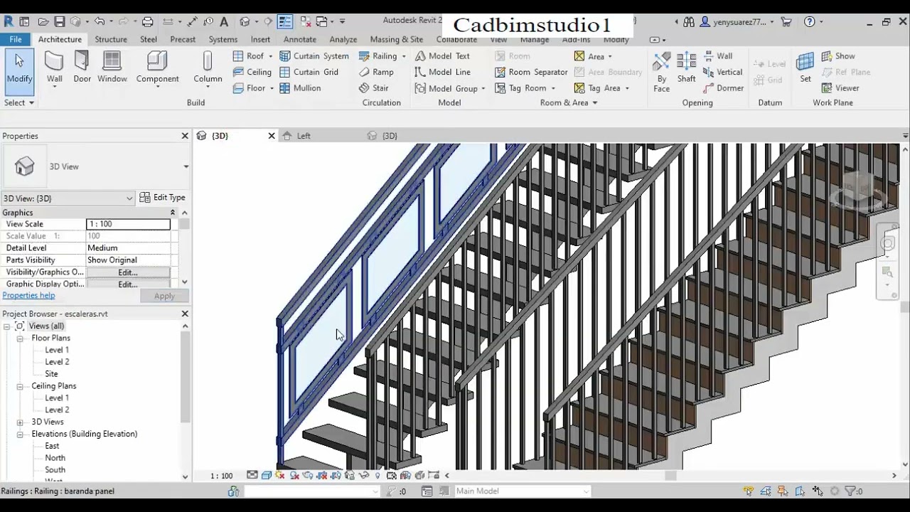 11. Моделирование стеклянной панели с металлической конструкцией в Revit.