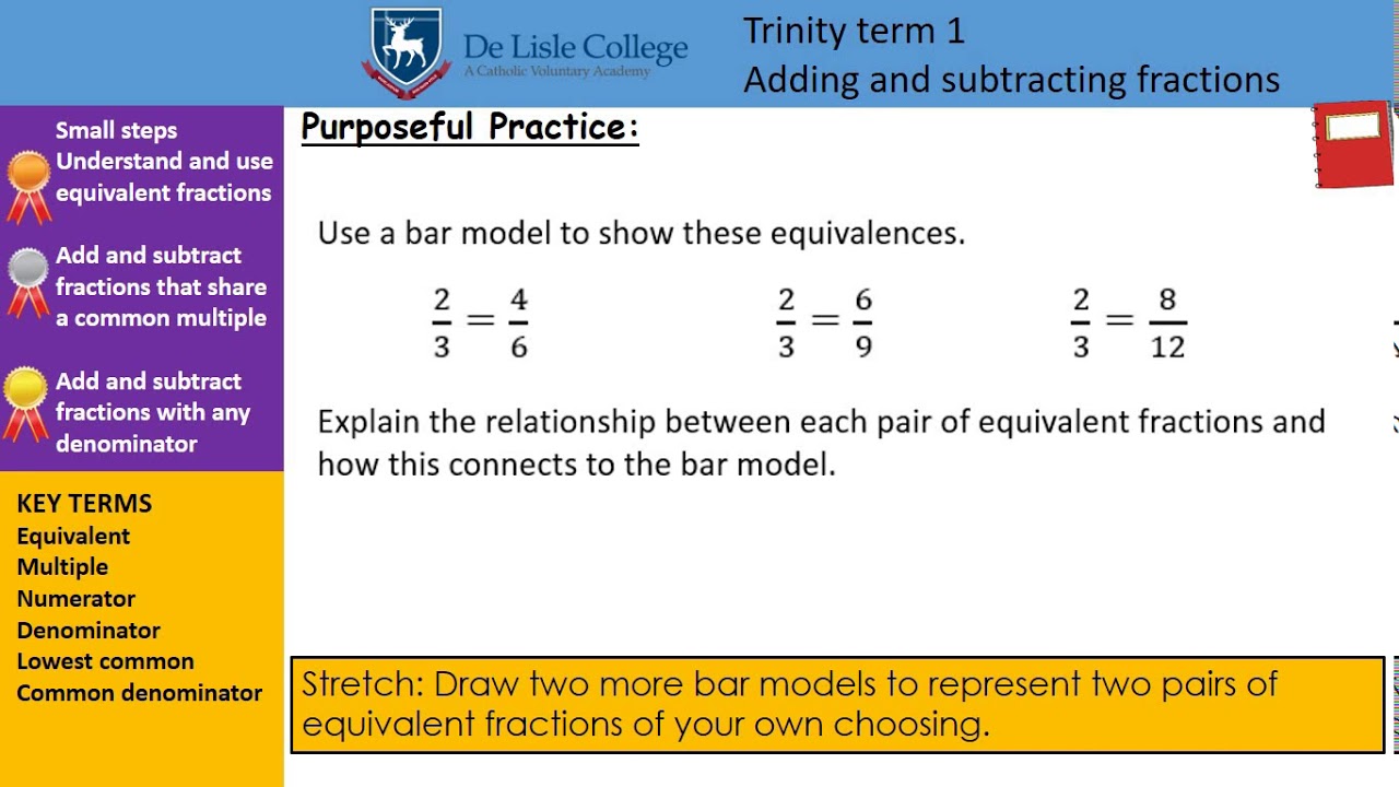 Topic 2 - Adding and subtracting fractions with different denominators