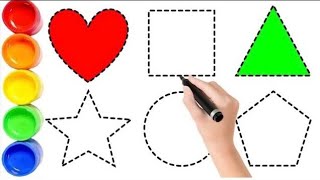 Learn Shapes with Painting | Fun Shape Drawing & Color Filling for Kids #shapes #kidslearning