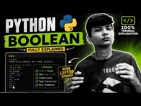 🐍 Python Boolean Explained in Hindi | True False, AND OR NOT | Terminal Based 