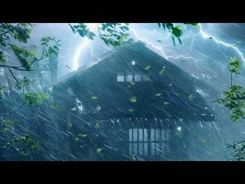 Heavy Rain & Thunderstorm Help You Sleep Instantly | ASMR Rain & Thunder on a Tin Roof | White Noise