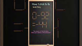 Matchstick Brain Teaser: Move One Stick to Fix #484ep10