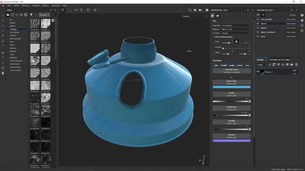 Substance Painter 10 Thêm Fill layer YouTube