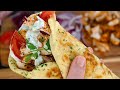 Sandwich grec gyros  100 maison  sauce tzatziki pain recette facile  riche en protines