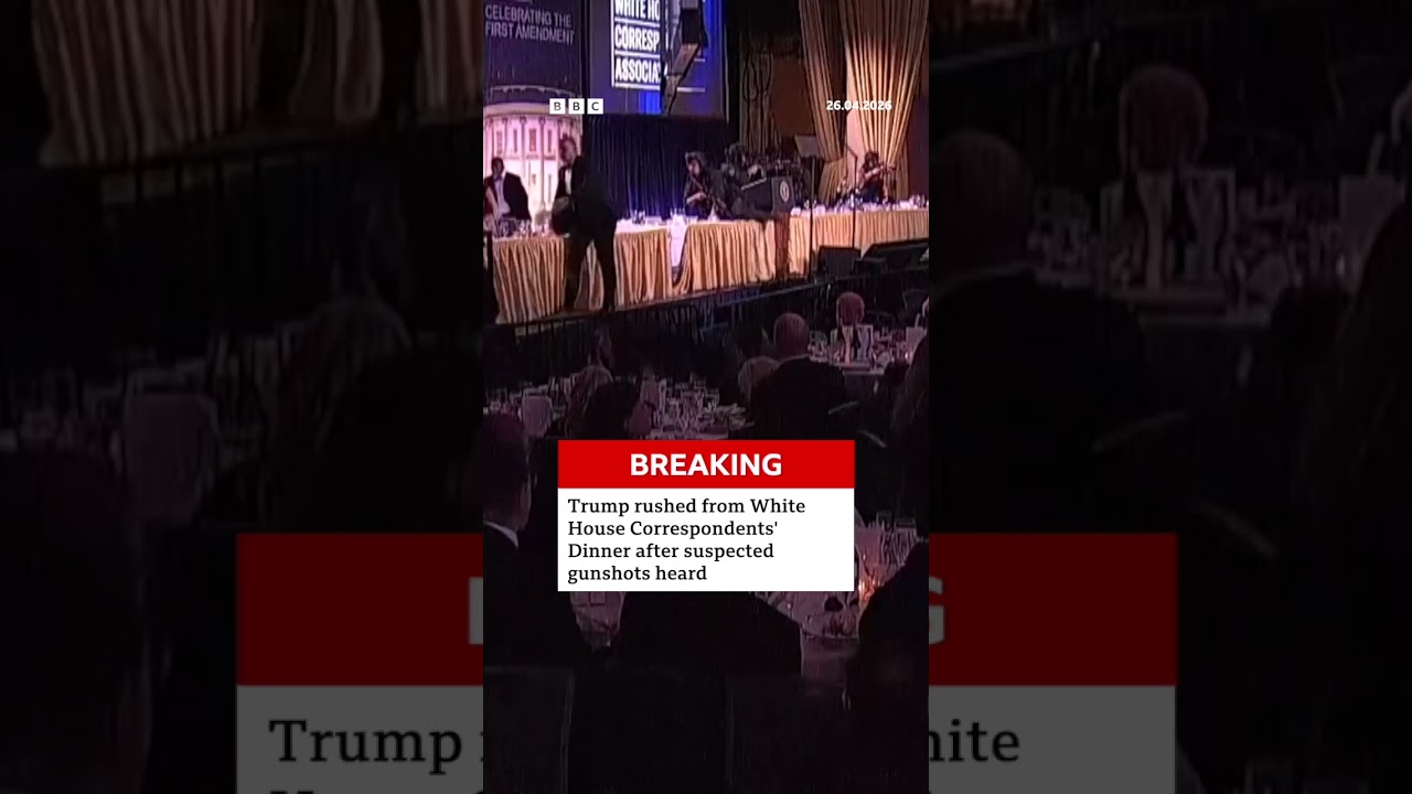 President Trump is rushed from the White House event after suspected gunshots heard. #BBCNews