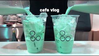 Sub)Up next! Mint milk tea,Making drinks compilation, ASMR,nobgm,Choively, cafe vlog