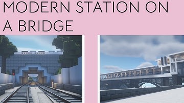Building a TRAIN STATION on a BRIDGE in Immersive Railroading | Minecraft Build Timelapse
