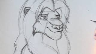 رسم سيمبا خطوة بخطوة How to Draw Simba (Grown Up) from the Lion King