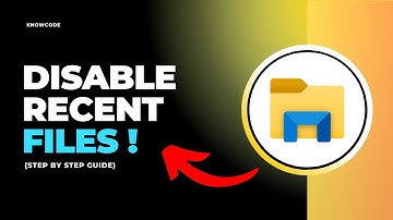 How to disable recent files in File Explorer windows 11 (Quick And Easy)
