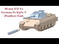 SHOT, FIXED, A.P.-T., 90mm, T33 Vs German Pz Kpfw V (Panther) Tank  # Horizontal Impact