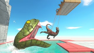 Dinosaurs Run Away From Great Snake! - Animal Revolt Battle Simulator