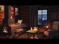 Cozy Vintage Winter Cabin with Blizzard, Howling Wind and Fireplace Sounds for Relaxation and Sleep