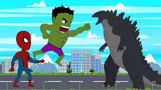 Super Hero: Hulk, Spider-man vs Godzilla | Roblox Godzilla Animation