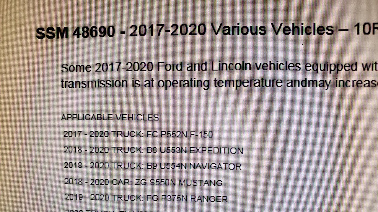 2017 2020 F150 10R80 Normal Transmission Sounds and random rattles