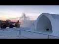Ice Hotel - snow blowing at sunset - Sweden