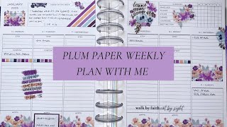 Week 2 Plan With Me | Plum Paper Vertical Priorities ✨ Chatty + Stickers